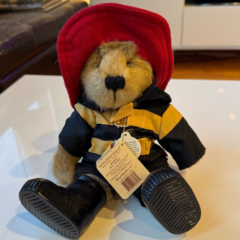Boyd's Bears Plush Buckley Fireman Hero First Responder Jointed Brown Bear NWT! - Picture 11 of 11